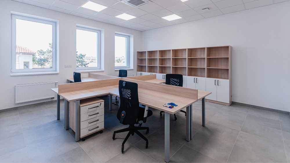 Fitted-out small office with desks