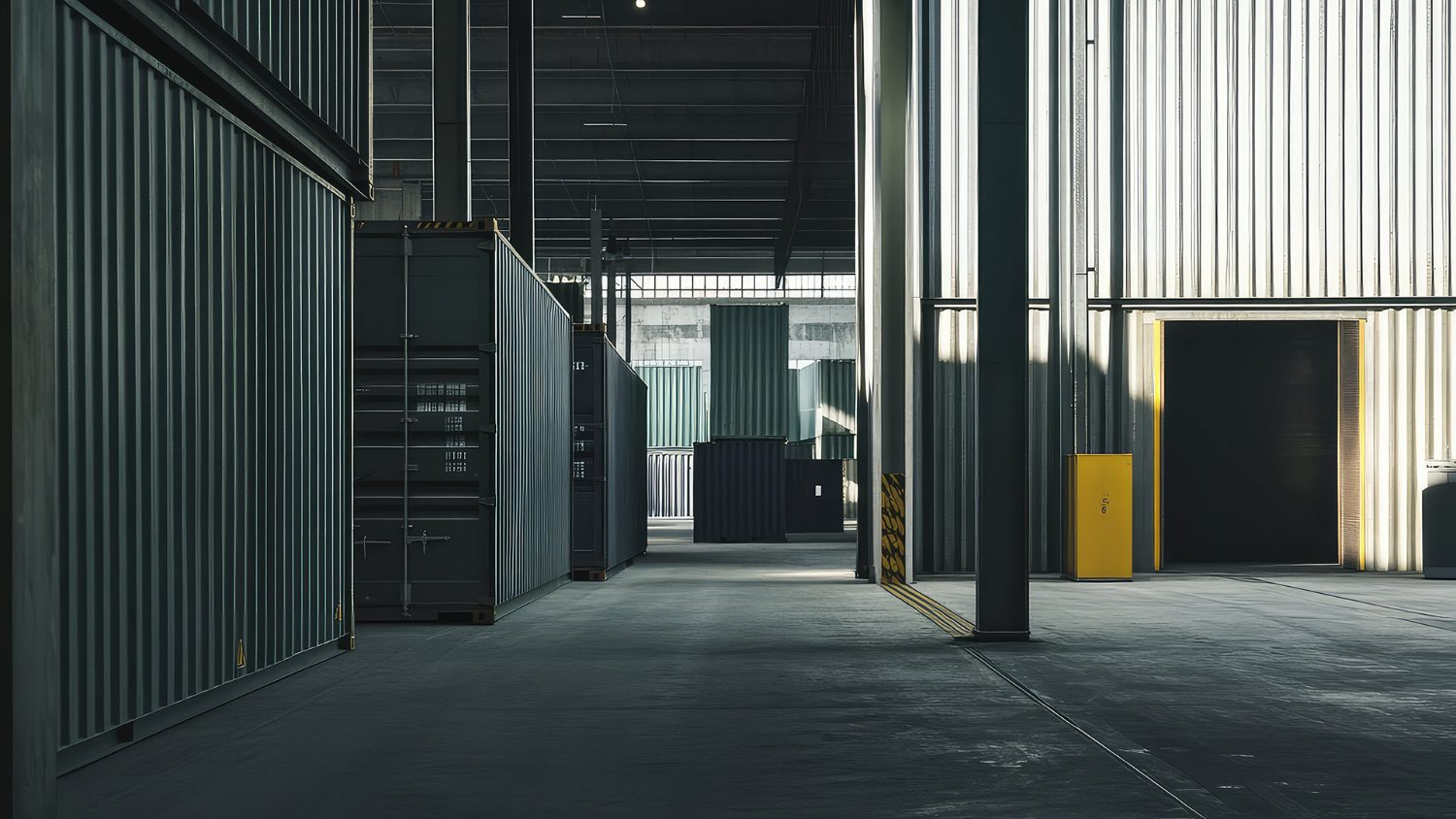 A clean, dry 20ft storage container in the yard